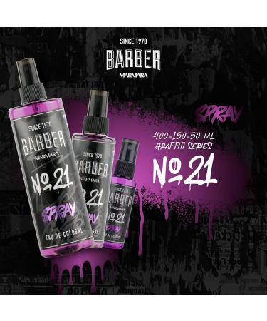 barber marmara Eau de Cologne Pump Spray Mens Graffiti After Shave Men's Fragrance Water Shaving Water Men Barber Men's Fragrances Body Spray Barbershop Travel Size (50 ml No21) 1.7 Fl Oz (Pack of 1) No21 - Buy Online on GoSupps.com