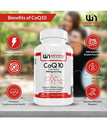CoQ10 200mg Capsules - Antioxidant Supplement for Heart Health & Energy | 60 Count - Buy Online on GoSupps.com