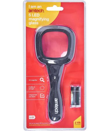 Amtech S2921 5 LED and UV Light Magnifier Glass Multi-Colour Magnifier Glass with 5 LED - Buy Online on GoSupps.com