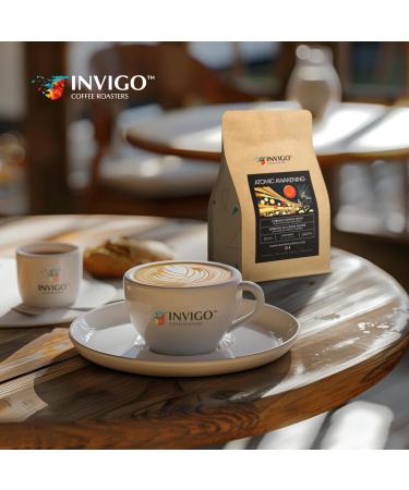 Invigo Espresso Coffee Beans 340g - Aroma-Rich Whole Coffee Bean Small Batch Local Premium Roasting Vegan & Gluten-Free Birthday or Christmas Gift for Coffee Lovers Whole Bean Atomic Awakening - Buy Online on GoSupps.com