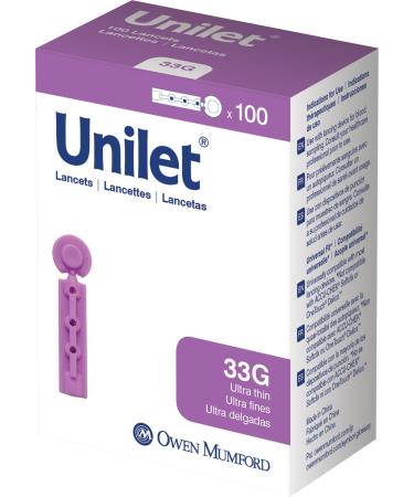 Owen Mumford Unilet Micro Thin Lancets (33G) 100 Count