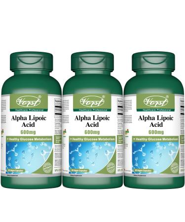 VORST Alpha Lipoic Acid (ALA) 600mg Max Strength 3 X 90 Vegan Capsules | Highly Stable DL-ALA Powder Pills (50% R ALA & 50% S ALA Blend) | Powerful Antioxidant Supplement | Non-GMO | 3 Bottles 1 count (Pack of 270)