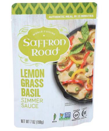 Saffron Road Lemongrass Basil Simmer Sauce 7oz - Non-GMO, Gluten-Free, Halal, Kosher - Buy Online on GoSupps.com