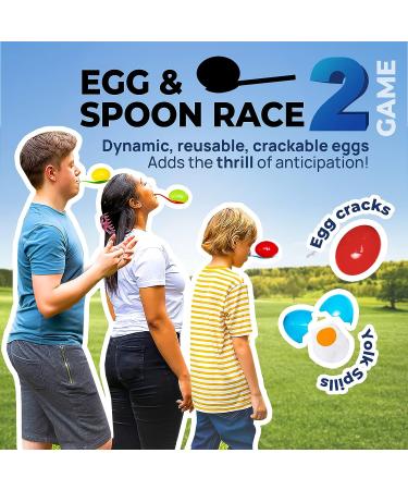 Outdoor Party Games for Kids | Potato Sack, Egg & Spoon, 3-Legged Relay Race | BBQ, Easter, Birthday Party Ages 3-6 - Buy Online on GoSupps.com