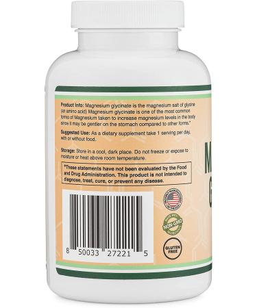 High Absorption Magnesium Glycinate 400mg - 180 Capsules | Vegan, Non-GMO, Gluten Free | Made in USA and Third Party Tested - Buy Online on GoSupps.com