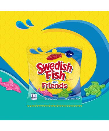 Swedish Fish & Friends Soft Chewy Candy 3.59oz (12 Pack) - Mixed Fruit Assortment - Buy Online on GoSupps.com