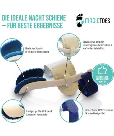 Magictes Hallux Valgus Day & Night Set | 2 Rails + 2 Toe Spreaders 2.0 + Free eBook | Quick Pain Relief for Bunions - Buy Online on GoSupps.com