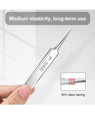 Rucudim Stainless Steel Tweezers - Military Knife Precision Blacksmith Twist Ideal for Splinters Acne & Comedones Extraction - Buy Online on GoSupps.com