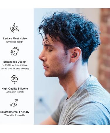 Buy Silicone Ear Plugs for Sleeping - Noise Cancelling Reusable & Sound Blocking | 2 Pairs Black/Gray for Snoring Concerts & Travel - Buy Online on GoSupps.com