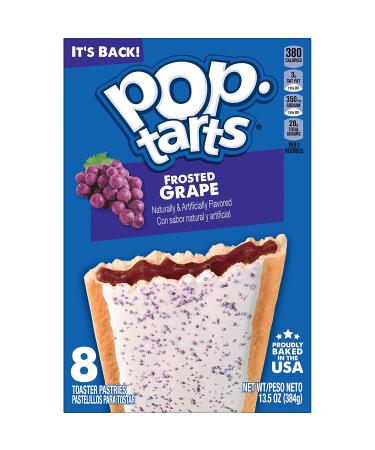 Pop-Tarts Frosted Grape Toaster Pastries - 8 Count Box - Breakfast Foods and Kids Snacks - Buy Online on GoSupps.com