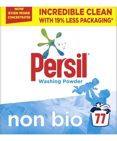 Persil Non Bio Washing Powder XXL Family Pack 100% recyclable pack for stain removal that's gentle next to sensitive skin 3.85 kg (77 washes) (Pack of 2) 3.85 kg (Pack of 2) - Buy Online on GoSupps.com