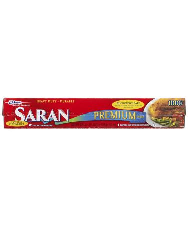 Saran Premium Plastic Wrap, 100 Sq Ft 100 Sq Ft (Pack of 1)