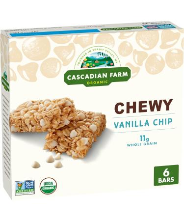 Cascadian Farm Organic Vanilla Chip Chewy Granola Bars, 6 Bars, 7.4 oz. Granola Bar Vanilla Chip 6 Count (Pack of 1)