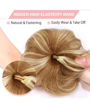 Vlasy Messy Bun Hair Piece Curly Wavy Scrunchies Extension Updo Synthetic Chignon F27/613# 60g - Buy Online on GoSupps.com