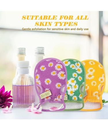 Aimisin Double Sided Bath Mitt Body Scrubber Exfoliating Gloves 2PCS (Purple) | Men Women Spa Massage Dead Skin Cleansing - Buy Online on GoSupps.com
