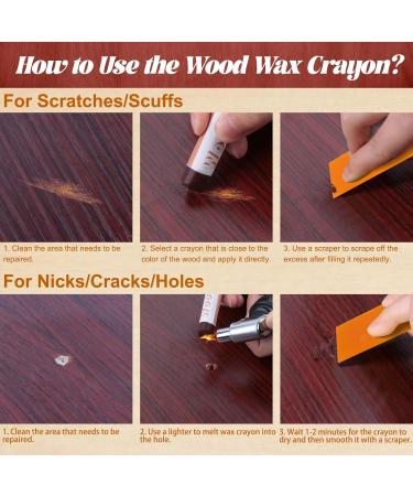 Wood Filler Sticks - 16 Color Wax Crayons for Furniture Repair Scratch & Scuff Fixes on Wood Floors Cabinets & More - Buy Online on GoSupps.com