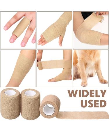 48 Pcs Nude Self Adherent Bandage Wrap - 3 Inch x 5 Yard - Elastic Adhesive Tape for Sports Wrist Ankle - Breathable Cohesive Bandage - Buy Online on GoSupps.com