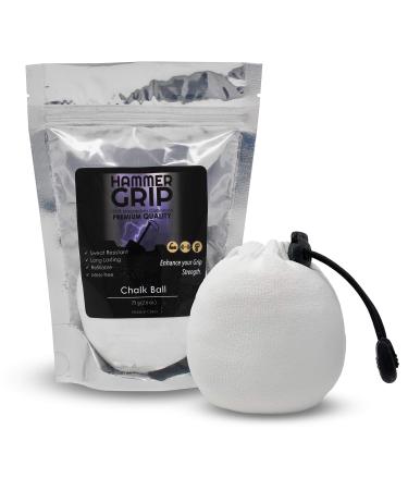 Hammer Grip Chalk Ball 75g (2.6oz) Refillable Chalk Bag for Rock Climbing, Weightlifting, Gymnastics, Bodybuilding, Bowling, and Many More 1-Pack