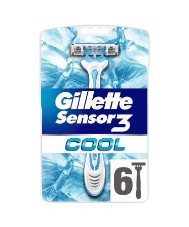 Gillette Sensor3 Cool Pack 6 Disposable Razors/3 Blades for Men