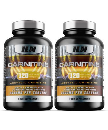 Acetyl L Carnitine Capsules - Double Pack - 2000mg Acetyl L-Carnitine x 60 Servings - Carnitine Plus 6 Added Nutrients (240 Vegetarian Capsules) 240 count (Pack of 1)