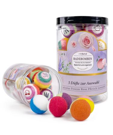 Bath Bomb Gift Set 15 Bath Bombs for Women 100% Natural Spa Experience 5 Luxurious Fragrances Best Mother's Day Gift - Buy Online on GoSupps.com