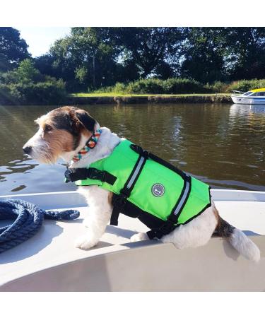Buy Vivaglory Ripstop Dog Rescue Vest - Enhanced Buoyancy & Visibility for Small to Medium Dogs (Neon Green M: 53-63cm) - Buy Online on GoSupps.com