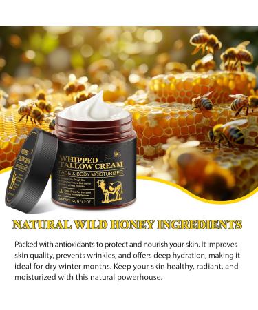CFXYHNOX Beef Tallow for Skin Beef Tallow and Honey Balm All-Natural Ingredient Moisturizer for Face & Body Skin Care 1Pack - Buy Online on GoSupps.com