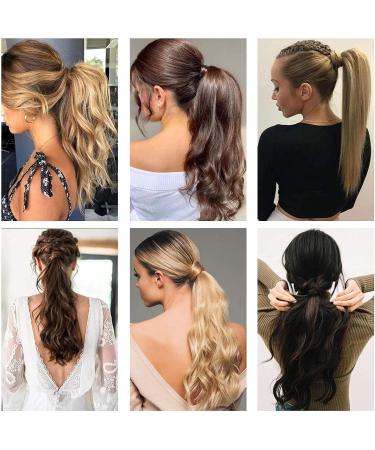 Ponytail Extension Wrap Around Long Straight Curly Clip in Ponytail Hair Extensions for Women Brown Black Blonde Hairpiece 17"-Curly Ash Blonde - Buy Online on GoSupps.com