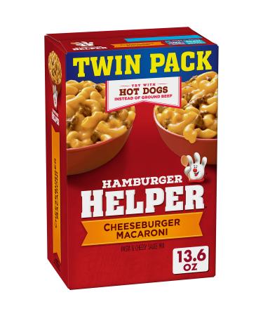 Hamburger Helper Cheeseburger Macaroni, Made With Real Cheese, Twin Pack, 13.6 oz