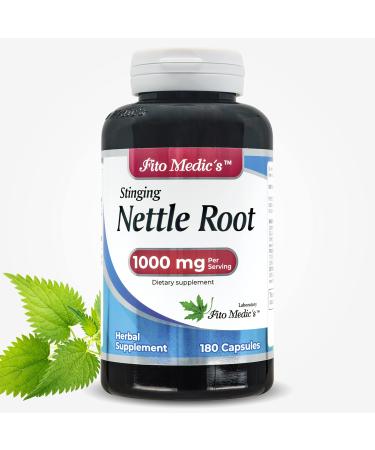 FITO MEDIC'S Lab - Stinging Nettle Root, 180 Capsules - stinging Nettle -Pure Extract 1000mg per Serving, ortiga.