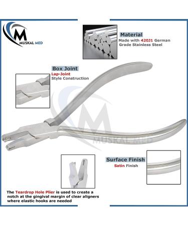 VISION TEK MED Orthodontic Tear Drop Pliers - for Thermal Forming Retainers and Clear Aligner Braces - Buy Online on GoSupps.com