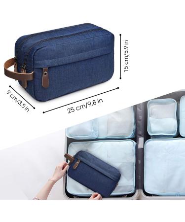 WANDF Small Nylon Toiletry Bag Dopp Kit Shaving Kit Lightweight for Men and Women - Blue - Buy Online on GoSupps.com