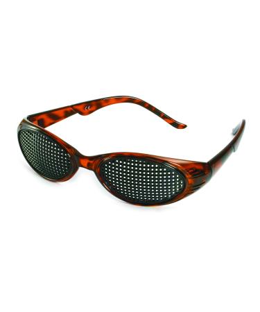 VANLO pinhole glasses 415-KMP square grid brown marbled