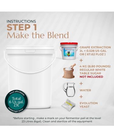 BestwineAmerica Miracle Grape Extraction Red Style Wine Making Kit 2L Wine Kit Makes 23L of Wine - Cabernet Sauvignon - Buy Online on GoSupps.com