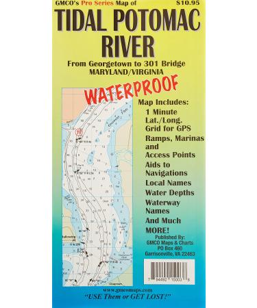 GMCO 15096PS Pro Series Tidal Potomac Waterproof River Map