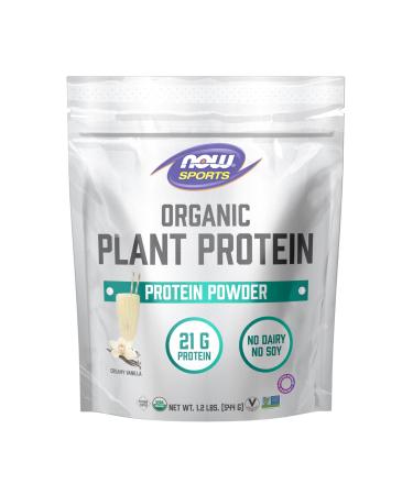 NOW Foods Sports Organic Plant Protein Vanilla Flavor Vegan Powder 1 lb.