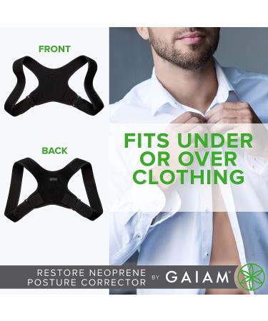 Gaiam Restore Posture Corrector - Adjustable Back Brace for Women & Men | Clavicle, Neck, Shoulder Support | Invisible Pain Relief Neoprene - Buy Online on GoSupps.com