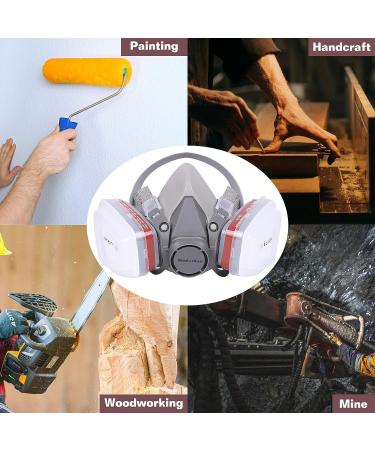MODUSKYE Reusable Half Facepiece Respirator with 6 Active Cotton Filters for Painting, Dust, Sanding, Polishing, and Spraying - Buy Online on GoSupps.com