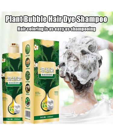 Bubble Hair Dye Shampooing colorant pour cheveux 200 ml Shampoing pour plantes bulles Shampooing color pour cheveux Colorant pratique pour les femmes et les hommes Noir - Buy Online on GoSupps.com