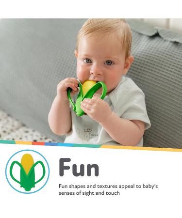 Nuby Veggie Teether for Teething Relief - BPA-Free Baby Teething Toy - 3+ Months - Corn Shape - Buy Online on GoSupps.com
