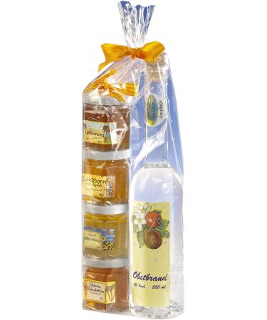 Gift set from the Allg u |200ml fruit fire from selected fruits |Fruit spread honey gift set |Handmade fruit spreads |German honey (200ml+4x50g)