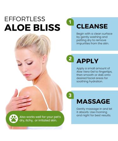 Organic Aloe Vera Gel 12oz - Pure Sunburn Relief & After Sun Care for Face & Hair - Made in USA - Buy Online on GoSupps.com