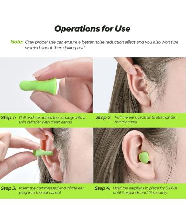60 Pairs Bright Green Ear Plugs for Sleeping, Noise Cancelling - 38dB SNR Reduction - Ultra Soft Foam, Ideal for Snoring, Work, Travel, Shooting - High-Quality Sound Protection - Buy Online on GoSupps.com