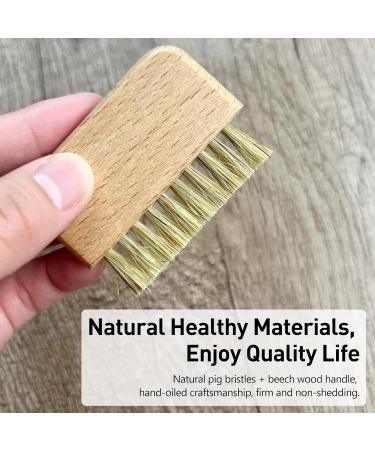 Natural Beech Wood Nail Brush - Non-Slip Hand & Toenail Cleaner | Compact & Durable | Ideal for Home & Travel - Buy Online on GoSupps.com