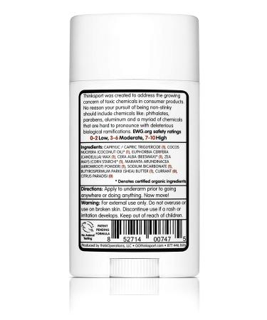 Thinksport Natural Deodorant - Currant & Grapefruit 2.9 oz - Eco-Friendly, Aluminum-Free - Buy Online on GoSupps.com