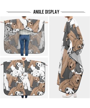 Waterproof Barber Cape - Bear Panda & Cheetah Haircut Bib for Men & Women | Unisex Hair Cutting Cape - Buy Online on GoSupps.com