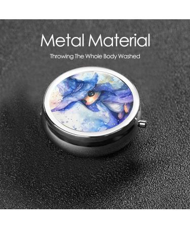 Little Blue Wizard Portable Metal Pill Box - Round Mini 3-Compartment Organizer for Small Pills Ideal for Travel - Buy Online on GoSupps.com