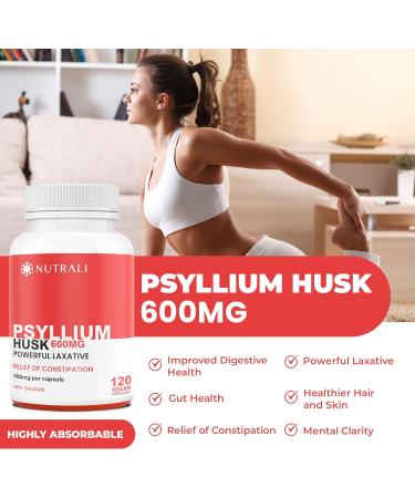 New ULTRA STRENGTH Psyllium Husk Fiber Capsules - 600mg Pure Psyllium Fibre Powder Powerful Whole Supplement for Digestive Health Bloating and Constipation Relief for Adults Non-GMO Gluten-Free Laxatives Promote Gentle Bowel Movement and Cleanse - 120 Veg - Buy Online on GoSupps.com
