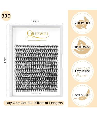 High-Quality Individual False Eyelashes - 30D 0.07 C Curl Mix 8-14mm | Reusable DIY Cluster Lashes for Stunning Eye Makeup - Buy Online on GoSupps.com