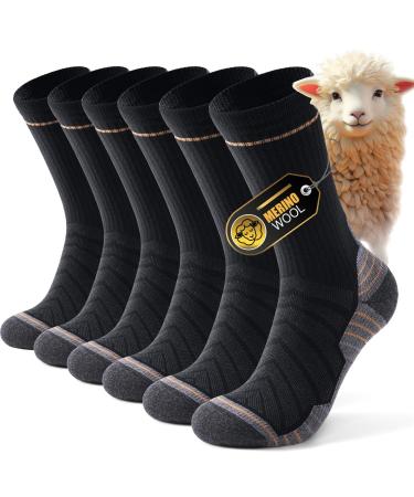 Alaplus merino socks professional thermosocks hiking socks warm socks men Australia wohly padded trekking socks winter sports socks cotton breathable running socks 3 pair 43-46 A25 black